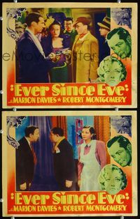4g213 EVER SINCE EVE 2 LCs '37 Robert Montgomery, border art of Marion Davies, snake w/apple!