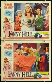 4g221 FANNY HILL 2 lobby cards '65 Russ Meyer directed, sexy Leticia Roman is the female Tom Jones!