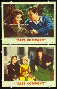 4g224 FAST COMPANY 2 movie lobby cards '53 Polly Bergen, wacky image of angry Marjorie Main!
