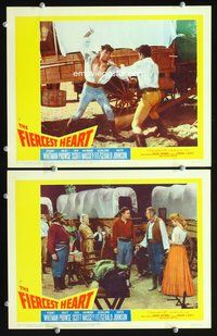 4g231 FIERCEST HEART 2 movie lobby cards '61 from best-selling book, wild image!