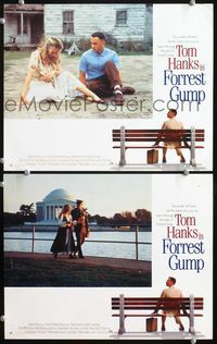 4g259 FORREST GUMP 2 lobby cards '94 Tom Hanks, Robin Wright Penn, Robert Zemeckis classic!