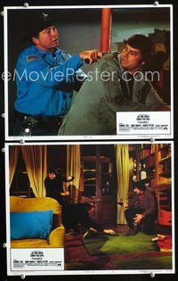 4g261 FRAMED 2 movie lobby cards '75 action image of Joe Don Baker fighting, w/gun to head!