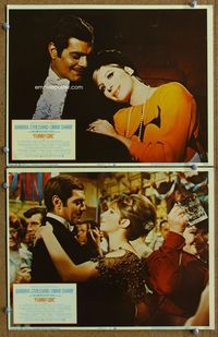 4g268 FUNNY GIRL 2 movie lobby cards '69 Barbra Streisand & Omar Sharif are in love!