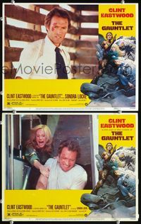 4g273 GAUNTLET 2 LCs '77 great border art of Clint Eastwood & Sondra Locke by Frank Frazetta!
