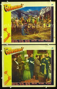 4g274 GERONIMO 2 lobby cards '39 Preston Foster, Ellen Drew, Native Americans torturing soldier!
