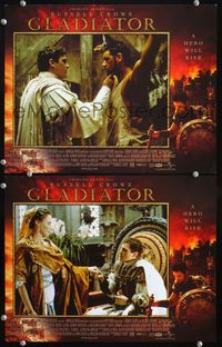 4g281 GLADIATOR 2 lobby cards '00 Russell Crowe, Joaquin Phoenix, directed by Ridley Scott!