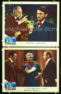 4g290 GREAT SINNER 2 signed movie lobby cards '49 autographed by Gregory Peck!