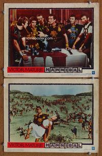 4g302 HANNIBAL 2 movie lobby cards '60 Edgar Ulmer directed, Victor Mature in title role!