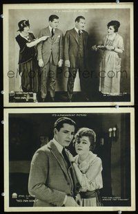 4g313 HER OWN MONEY 2 movie lobby cards '22 Ethel Clayton, Warner Baxter, early silent!