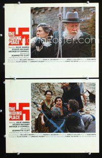 4g318 HIDING PLACE 2 movie lobby cards '75 World War II true story, wild images!
