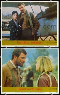 4g322 HIGH ROAD TO CHINA 2 movie lobby cards '83 pilot Tom Selleck & Bess Armstrong!