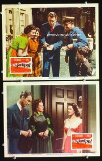 4g373 JACKPOT 2 movie lobby cards '50 close-up images of James Stewart, Barbara Hale!