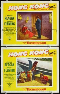 4g328 HONG KONG 2 movie lobby cards '51 Rhonda Fleming tied up!