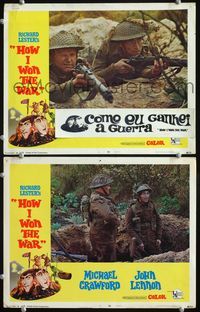 4g339 HOW I WON THE WAR 2 movie lobby cards '68 WWII soldiers John Lennon & Michael Crawford!