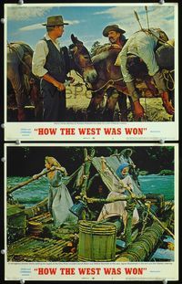 4g341 HOW THE WEST WAS WON 2 LCs R70 John Ford, Henry Fonda delivers dead body to Richard Widmark!