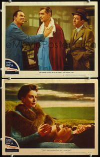 4g344 HUCKSTERS 2 movie lobby cards '47 Clark Gable lays down next to Deborah Kerr!