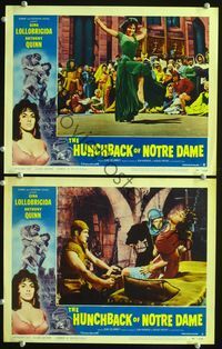 4g347 HUNCHBACK OF NOTRE DAME 2 LCs '57 cool images of Gina Lollobrigida, Notre Dame de Paris!