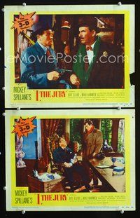 4g354 I THE JURY 2 movie lobby cards '53 Mickey Spillane, Mike Hammer, 3-D!