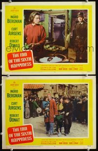 4g363 INN OF THE SIXTH HAPPINESS 2 LCs '59 Ingrid Bergman & Curt Jurgens, Mark Robson directed!