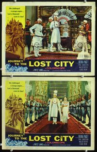 4g384 JOURNEY TO THE LOST CITY 2 lobby cards '59 Fritz Lang directed, sexy Arabian Debra Paget!