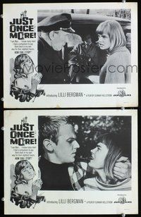 4g391 JUST ONCE MORE 2 movie lobby cards '62 Swedish sexploitation, Lilli Bergman, How can I stop?