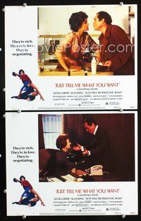 4g392 JUST TELL ME WHAT YOU WANT 2 movie lobby cards '80 Ali MacGraw vs. Alan King, Myrna Loy!
