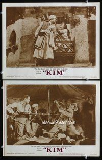4g393 KIM 2 movie lobby cards R62 Errol Flynn, from novel by Rudyard Kipling!