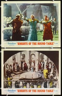 4g407 KNIGHTS OF THE ROUND TABLE 2 LCs '54 Robert Taylor as Lancelot, Mel Ferrer as King Arthur!
