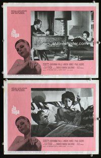 4g411 LA FUGA 2 movie lobby cards '66 Italian lesbian sex, Anouk Aimee, wild!