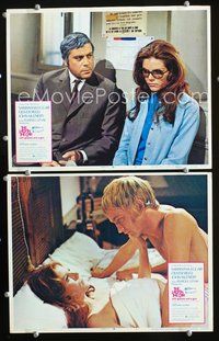 4g415 LADY IN THE CAR 2 movie lobby cards '70 pretty Samantha Eggar in bed, Oliver Reed
