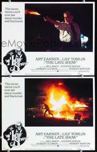 4g431 LATE SHOW 2 movie lobby cards '77 border art of Art Carney & Lily Tomlin by Richard Amsel!