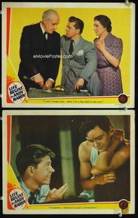 4g436 LIFE BEGINS FOR ANDY HARDY 2 movie lobby cards '41 Mickey Rooney goes to city to make it big!