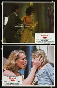 4g438 LIPSTICK 2 movie lobby cards '76 It isn't always an invitation to a kiss, wild image!
