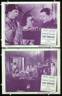 4g445 LOST HORIZON 2 movie lobby cards R48 Ronald Colman & Frank Capra classic!