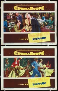4g454 LUCKY ME 2 movie lobby cards '54 Doris Day, Robert Cummings, Phil Silvers!