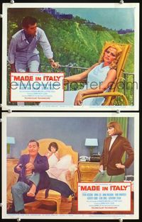 4g462 MADE IN ITALY 2 lobby cards '67 Everything Is Made In Italy... Love, Babies, Jokes, Trouble!