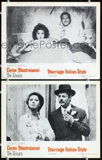 4g481 MARRIAGE ITALIAN STYLE 2 LCs '64 Matrimonio all'Italiana, Sophia Loren, Mastroianni, de Sica!