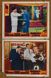 4g482 MARRIAGE ON THE ROCKS 2 lobby cards '65 Frank Sinatra & Dean Martin, any number can play!