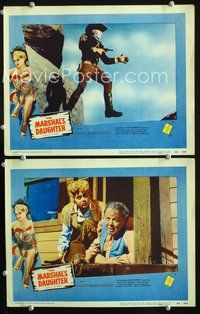4g486 MARSHAL'S DAUGHTER 2 movie lobby cards '53 sexy Laurie Anders in the title role!