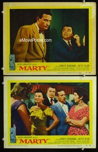 4g487 MARTY 2 movie lobby cards '55 Delbert Mann directed, Ernest Borgnine!