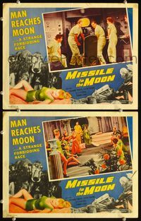 4g510 MISSILE TO THE MOON 2 LCs '59 border image of giant fiendish creature, strange forbidding race