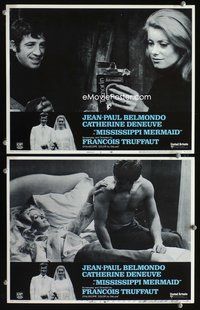 4g511 MISSISSIPPI MERMAID 2 LCs '70 Francois Truffaut, Jean-Paul Belmondo, sexy Catherine Deneuve!