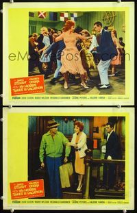 4g515 MR. HOBBS TAKES A VACATION 2 LCs '62 wacky tourist Jimmy Stewart, Maureen O'Hara, John Saxon!