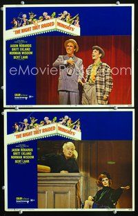 4g544 NIGHT THEY RAIDED MINSKY'S 2 movie lobby cards '68 Jason Robards, Frank Frazetta border art!