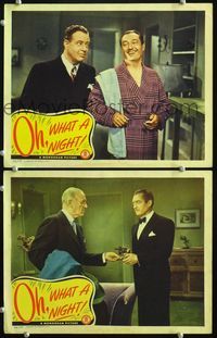 4g563 OH WHAT A NIGHT 2 movie lobby cards '44 William Beaudine directed, Edmund Lowe!