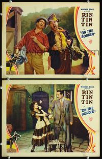 4g567 ON THE BORDER 2 movie lobby cards '30 Rin Tin Tin, image of singing hobos!