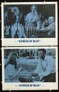 4g586 PATCH OF BLUE 2 movie lobby cards '66 Sidney Poitier, Shelley Winters, Elizabeth Hartman!