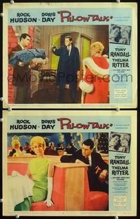 4g595 PILLOW TALK 2 movie lobby cards '59 Rock Hudson, beautiful Doris Day, Tony Randall!