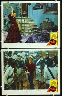 4g598 PIRATE 2 movie lobby cards '48 wild image of Judy Garland w/axe, Gene Kelly!