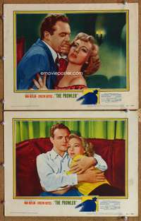 4g617 PROWLER 2 movie lobby cards '51 Joseph Losey directed, close-ups of Van Heflin & Evelyn Keyes!